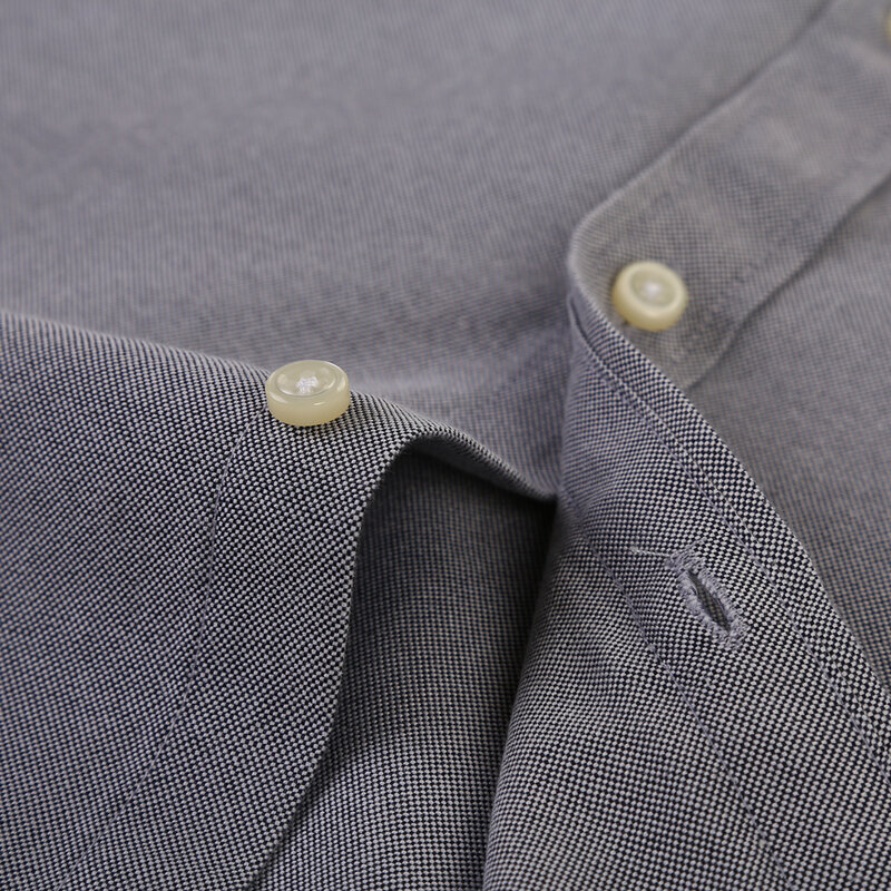 الرجال الموضة طويلة الأكمام الصلبة قميص أكسفورد جيب التصحيح واحد تصميم بسيط عادية القياسية صالح زر أسفل الياقة قمصان