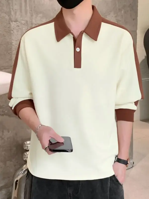 ملابس رجالية فاخرة الكورية قميص بولو ، ملابس غولف تي شيرت ، عالية الجودة ، الخريف ، جديد ، 2023