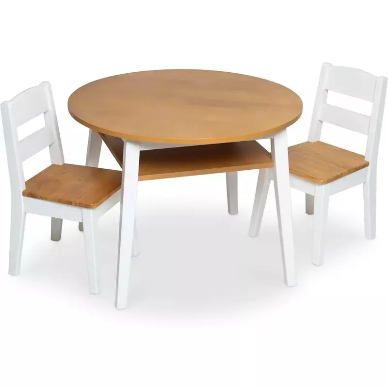 طاولة مستديرة خشبية للأطفال وكراسي ، أثاث أطفال ، غرفة ألعاب ، طفل صغير ، مجموعة أثاث أنشطة الأطفال ، كرسي وطاولة