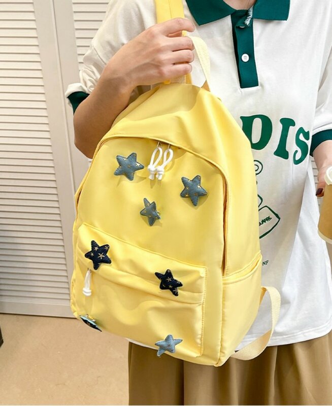 لطيف ستار حقيبة الظهر للطلاب العصرية سعة كبيرة حقيبة مدرسية للمدرسة الثانوية بسيطة الترفيه على ظهره حقيبة الكتف السفر