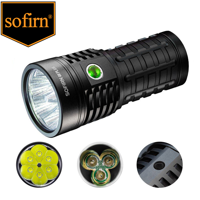 Sofirn Q8 Plus 6 * XHP50.2 LED الشعلة 21700 USB C قابلة للشحن 16000lm مصباح يدوي قوي EDC مصباح محمول مصباح BLF Anduril 2