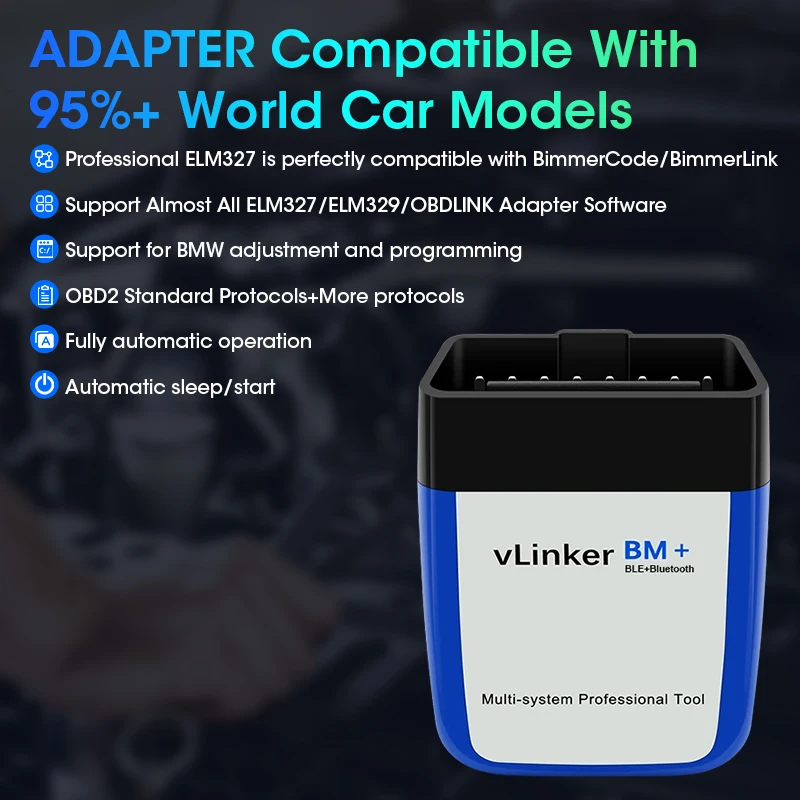 Vtopek-VLinker BM ELM327 لبي إم دبليو ، ماسح OBD ، واي فاي ، بلوتوث ، OBD2 ، أداة تشخيص السيارات ، Bimmercode ، ELM ، V2.2