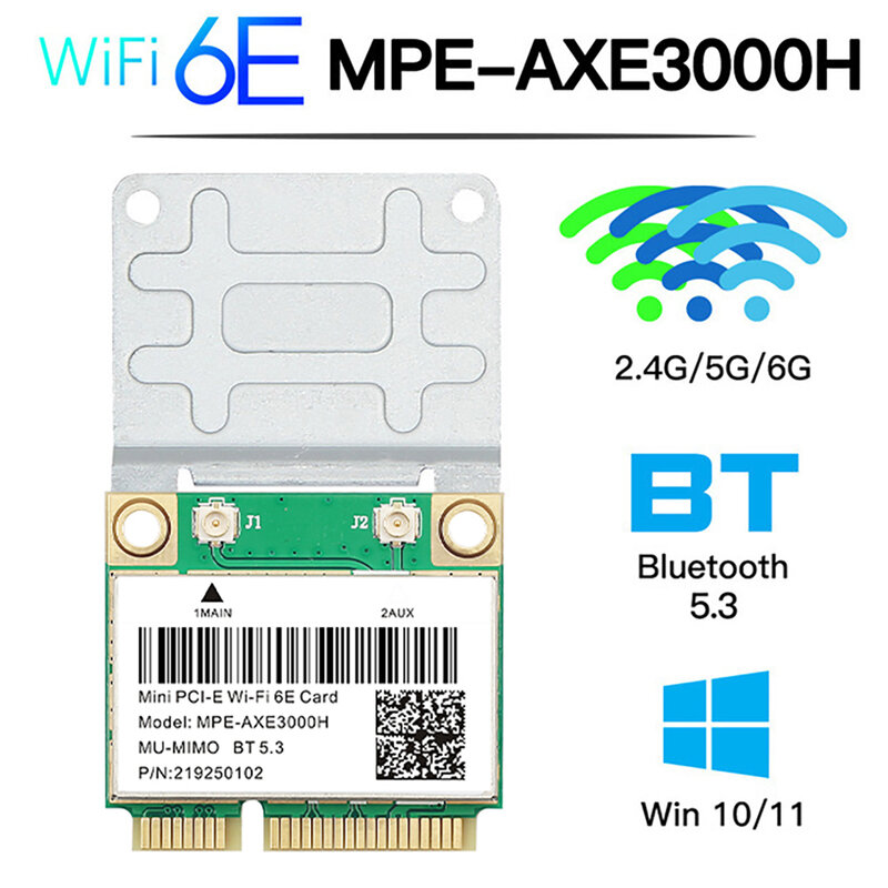 واي فاي 6E AX210HMW Mini PCI-E بطاقة واي فاي بلوتوث 5.3 ل إنتل AX210 بطاقة الشبكة واي فاي 6 AX200 802.11AX محول لاسلكي