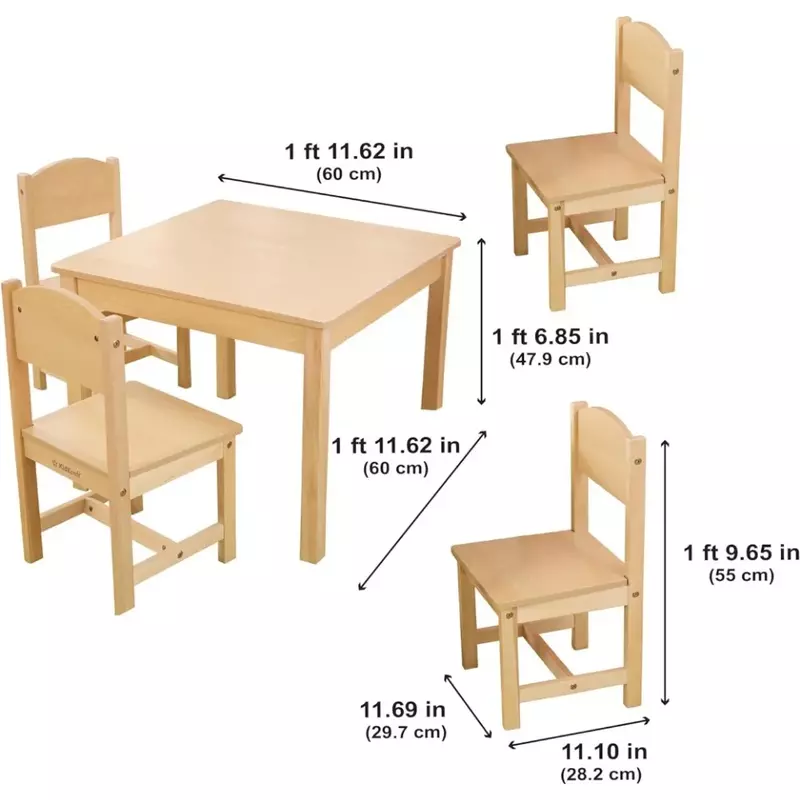 طاولة وكراسي خشبية للأطفال ، أثاث الأطفال ، الفنون والنشاط ، هدية للأعمار 3-8 ، 4