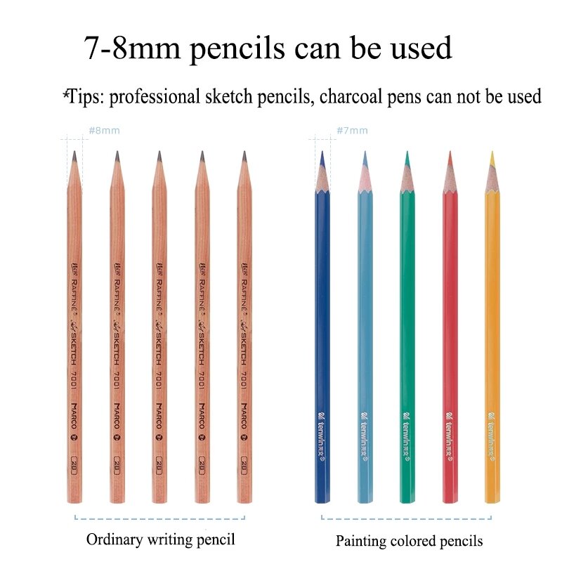 Tenwin براية أقلام كهربائية السيارات وقف كبير القلم مبراة ل 6-8 مللي متر أٌقلام تلوين القرطاسية المحمولة مدرسة رسم قلم رصاص