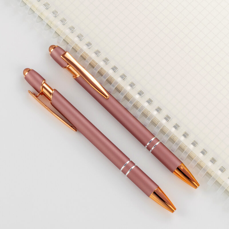 قلم حبر كروي معدني ذهبي وردي مبتكر ، شعار مخصص ، اسم محفور ، أفكار هدايا ، أدوات مكتبية مدرسية ، مستلزمات مكتبية
