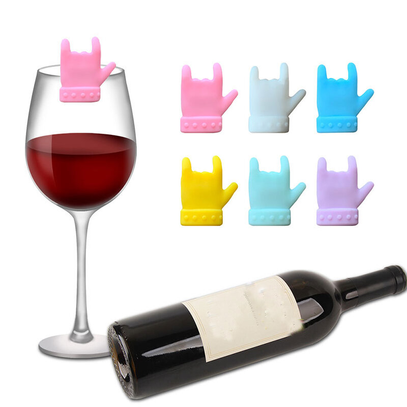 1 مجموعة رجل صغير شرب علامات النبيذ الزجاج العلامات شرب السحر كوكتيل يختار هلام رجل صغير كأس النبيذ علامة أحمر كأس النبيذ علامة