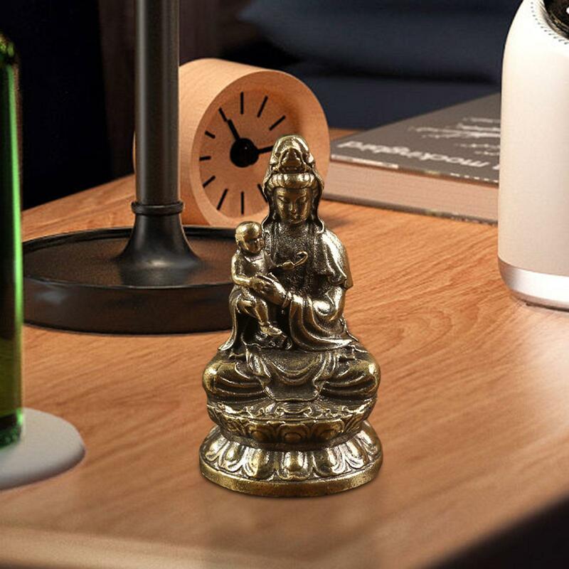 تمثال أفالوكيتسفارا مع طفل ، ديكور منزلي ، بوذي لغرفة النوم ، داخلي