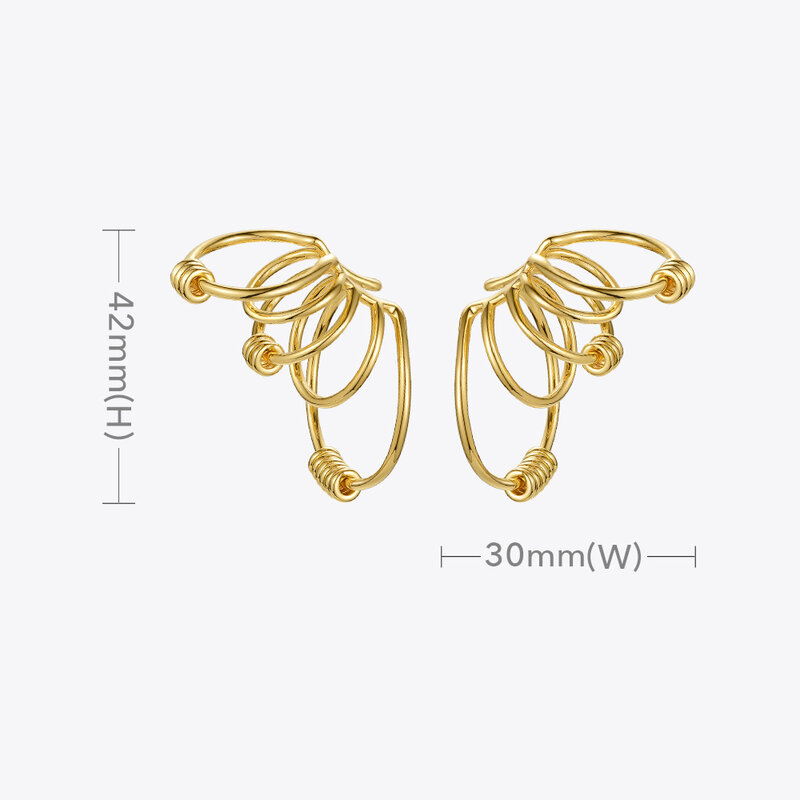 ENFASHION متعدد الطبقات دائرة الأذن الكفة كليب على أقراط للنساء الذهب اللون روك خواتم دون ثقب مجوهرات الأزياء E201174