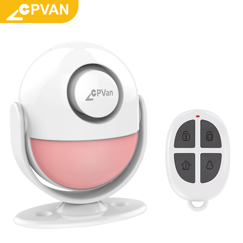 CPVAN PIR محس حركة إنذار لاسلكي الأشعة تحت الحمراء نظام الحماية المنزلي كاشف حركة تنبيه مع جهاز التحكم عن بعد