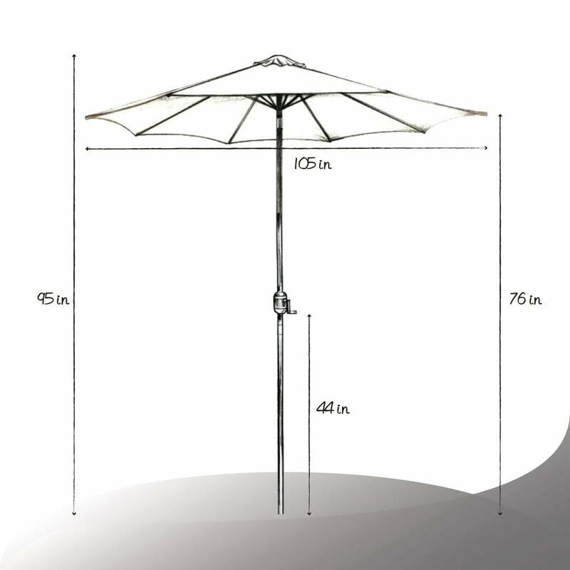مظلة فناء خارجية مع كرنك وإمالة ، شريط مائي وأبيض ، Abble ، 9ft