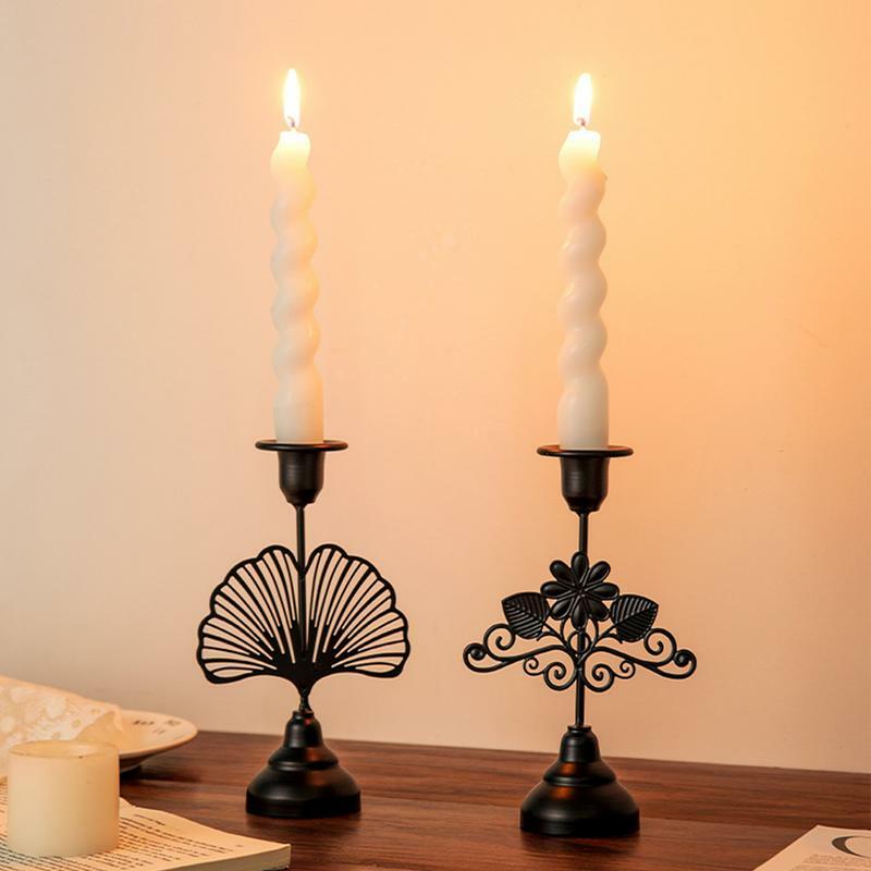حامل شموع من الحديد الفني ، حامل شمعدان بضوء الشموع حامل عرض لطاولة الشاي الرومانسية ديكور غرفة الطعام