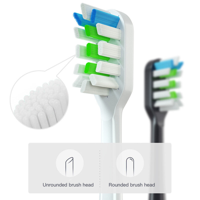 SOOCAS X3U/X1/X3/X5 فرشاة الأسنان الكهربائية رئيس ل SOOCAS فرشاة الأسنان الكهربائية استبدال فرشاة رئيس الملحقات لينة الخشن