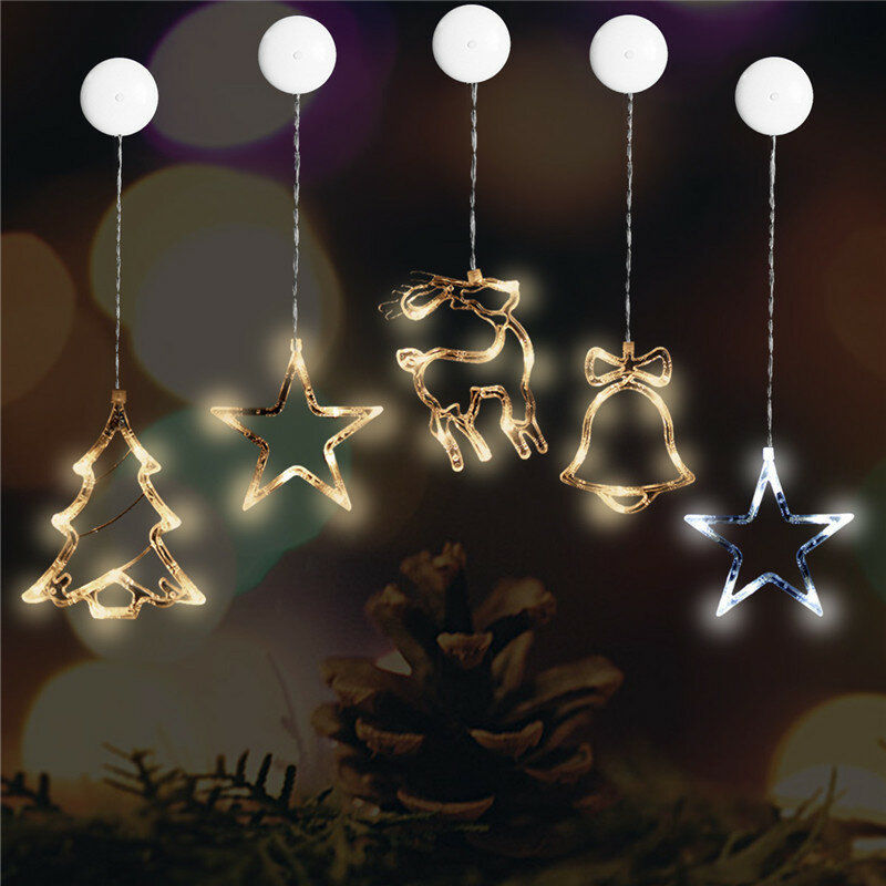 20 Led عيد الميلاد جرس أضواء عيد الميلاد عطلة نافذة ديكور مصاصة مصباح بطارية تعمل بالطاقة عطلة ضوء للمنزل ديكورا