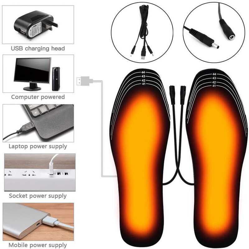 نعل تسخين كهربائي ، USB ، حذاء ساخن ، وسادة تدفئة ، قابل للغسل ، حراري ، دافئ ، حذاء