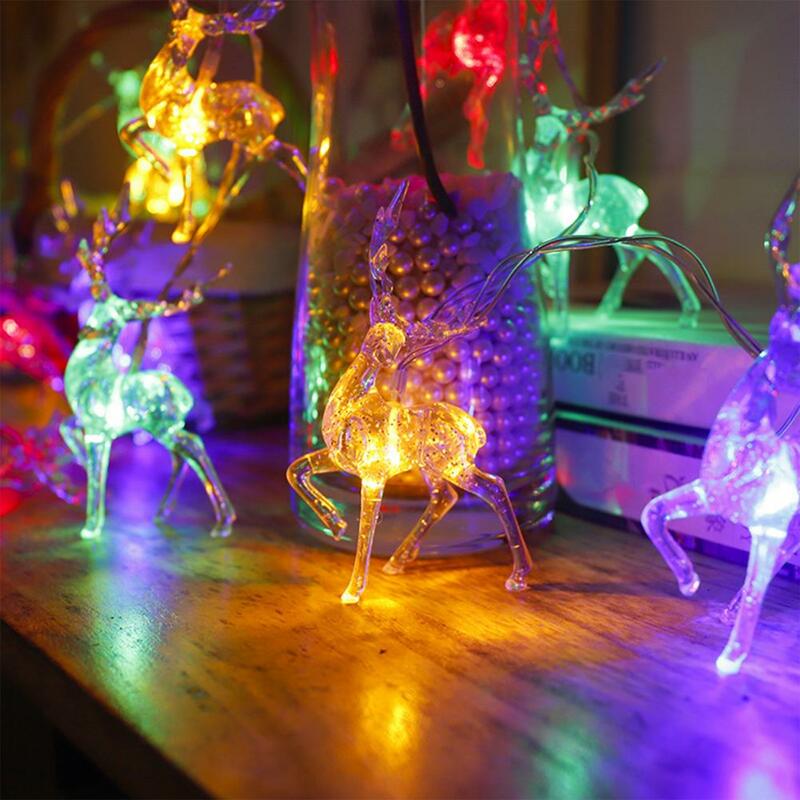 مقاوم للماء شكل الأيائل أضواء LED داخلية ، أضواء سلسلة الأيائل ساحر ، زخرفة عطلة احتفالية للحزب