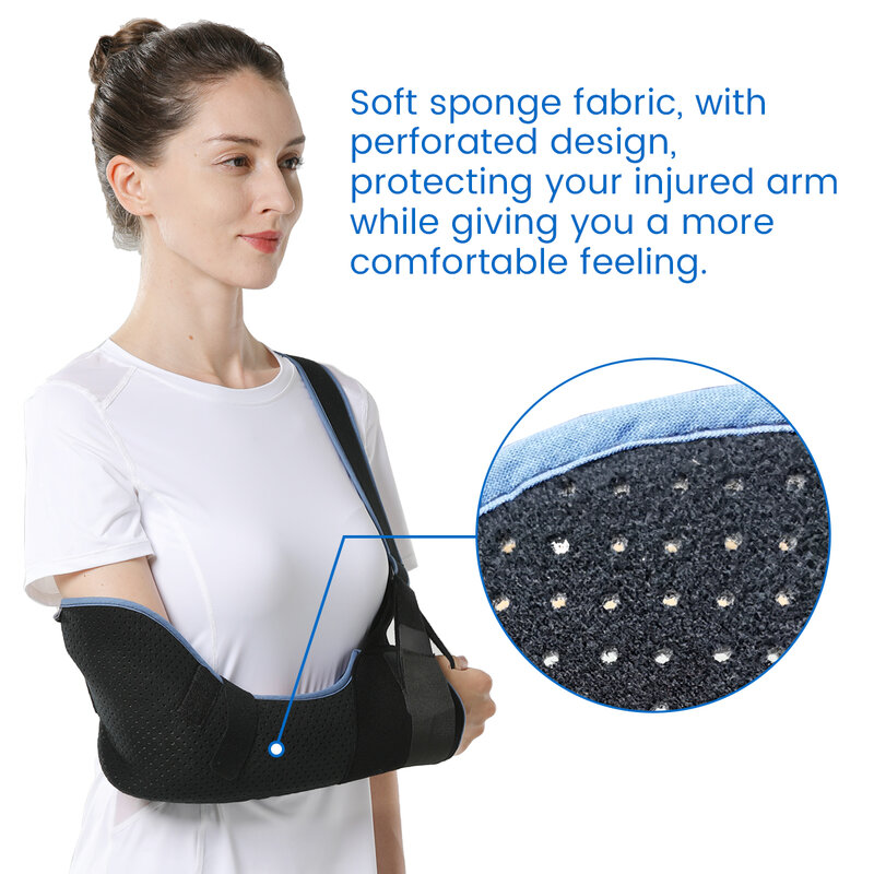 VELPEAU حمالة ذراع قابلة للتنفس ، قابلة للتعديل لكسر الذراع وخلع المفاصل ، منع الحركة الطبية ، ويقلل من ضغط الكتف
