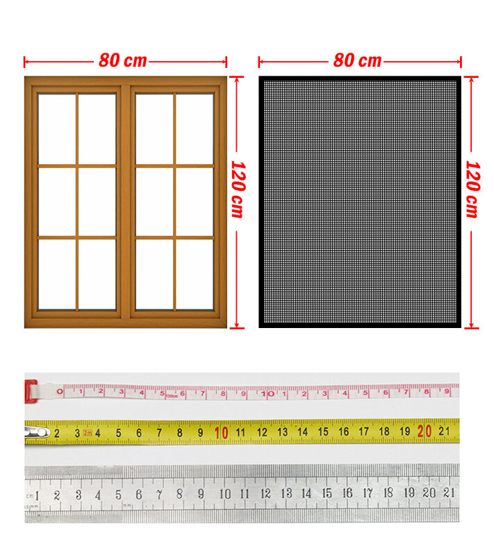 شاشات نوافذ بيضاء مضادة للبعوض ذاتية اللصق وقابلة لإعادة الاستخدام ، نافذة تول ، قابلة للتخصيص ، شبكة قابلة للغسل ، الصيف