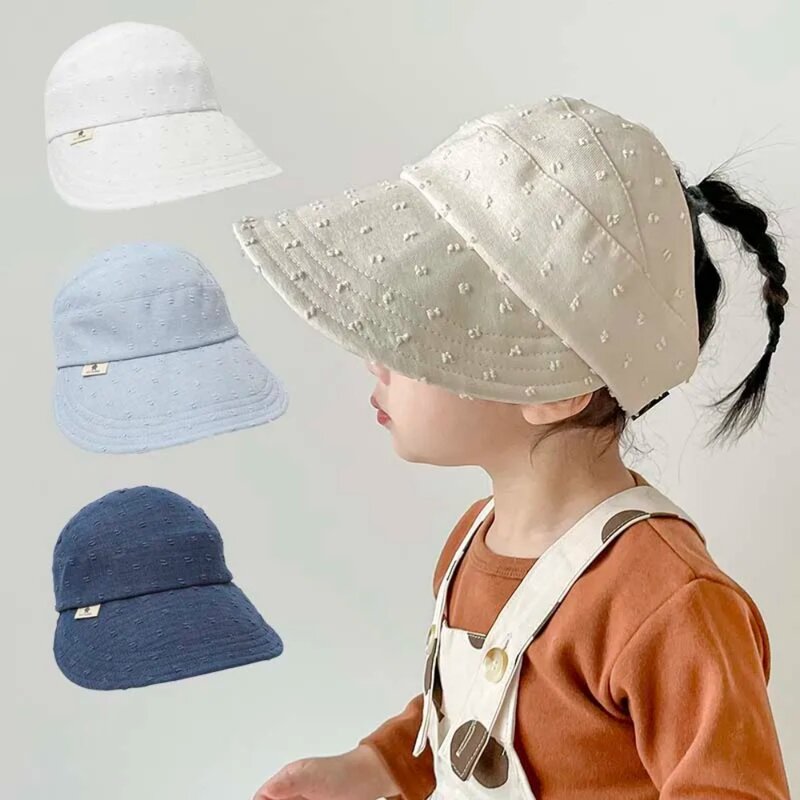 قبعة بيسبول للحماية من الشمس قابلة للتعديل ، قبعة واقية من الشمس ناعمة ، قطن ، نصف فارغ ، قبعات علوية للأطفال ، لطيفة ، صيفية