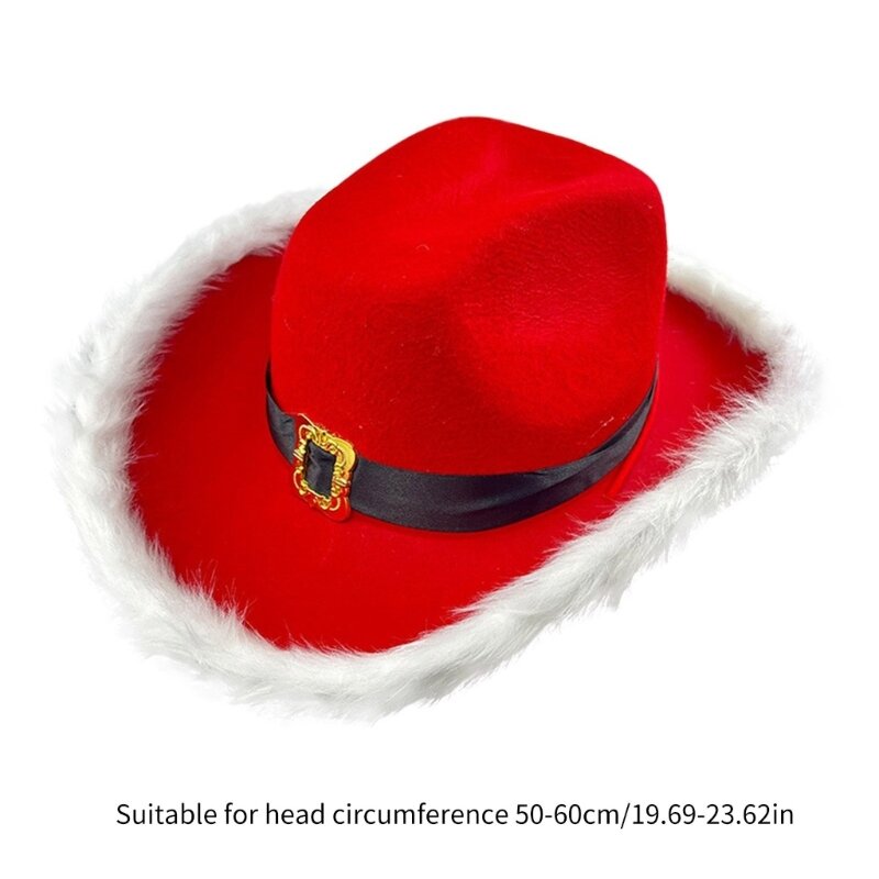 قبعة رعاة البقر لعيد الميلاد مزودة بشبكة تخزين وقفازات بدون أصابع مجموعة دعائم للصور