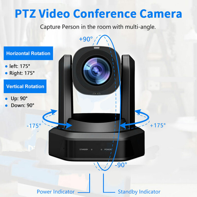 NDI مؤتمر PTZ كاميرا فيديو ، 1080P ، 12x 20x 30x التكبير ، POE AI ، تتبع السيارات ، SDI ، HDMI ، USB 3.0 المخرجات ، ضوء العد