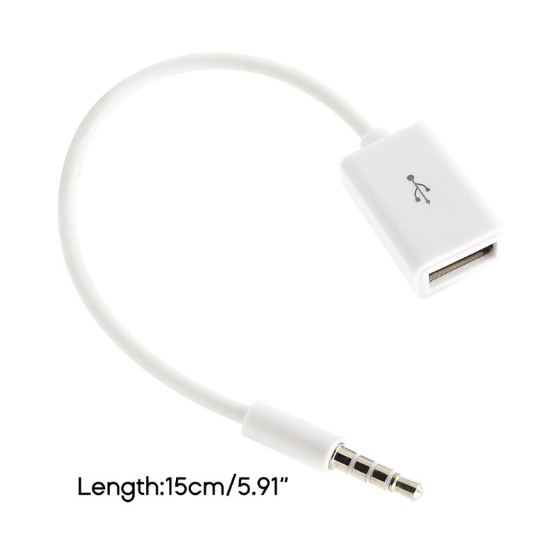 كابل محول الصوت AUX جاك 3.5 ملم ذكر إلى USB 2.0 Type-A أنثى OTG