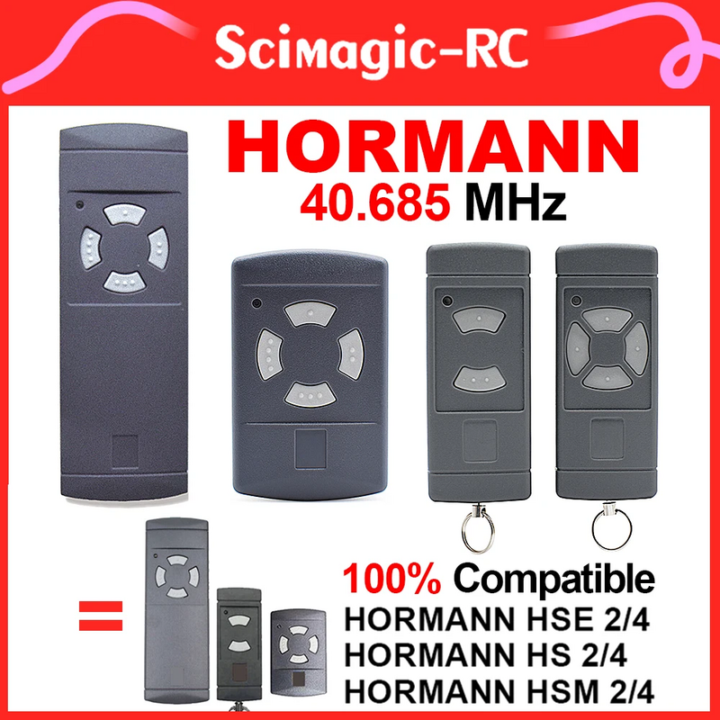هورمان HSE2 HSE4 HSM4 40.685 MHz التحكم عن بعد رمادي زر فتحت باب المرآب 40MHz بوابة القيادة