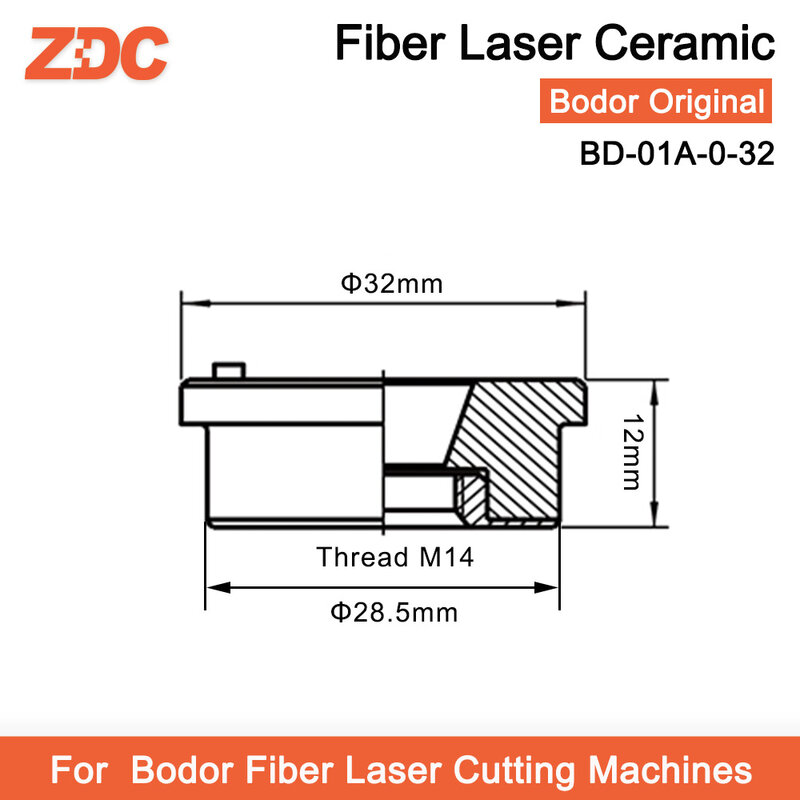 ZDC 10 قطعة/الوحدة Bodor الأصلي ليزر السيراميك فوهة حامل BD-01A-0-32 M14 لآلات القطع بالليزر الألياف Bodor