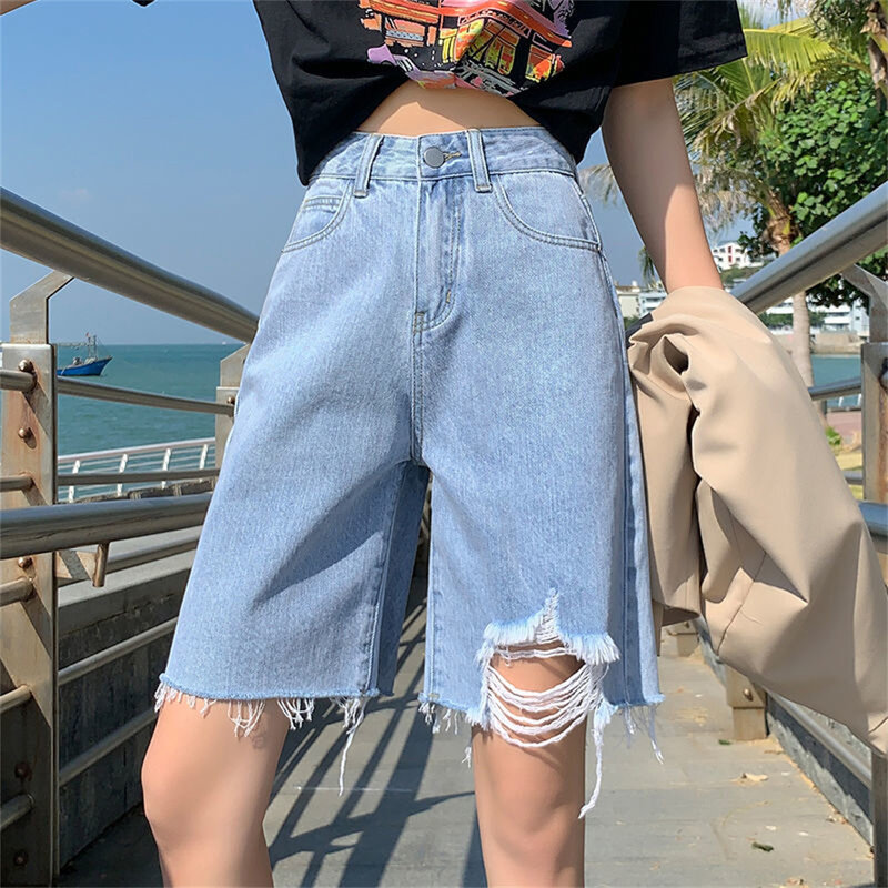 Harajuku عالية الخصر مثير شورتات جينز عادية المرأة الصيف الدنيم السراويل للنساء ملابس امرأة الجينز السراويل القصيرة امرأة