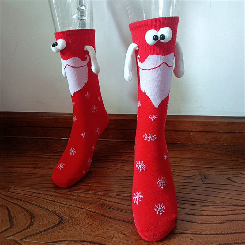 للجنسين عيد الميلاد شفط المغناطيسي الجوارب اليد ، عقد اليدين ، جوارب طويلة للفتيات ، Harajuku الجوارب ، القطن الخالص Sockings ، لطيف زوجين الجوارب