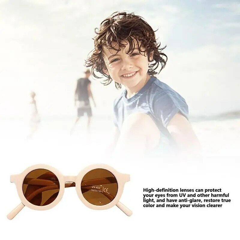 نظارات شمسية للأطفال مضادة للأشعة فوق البنفسجية للبنات نظارات شمسية سميكة جذابة منصات أنف متكاملة تصميم قوس مبسط للأطفال