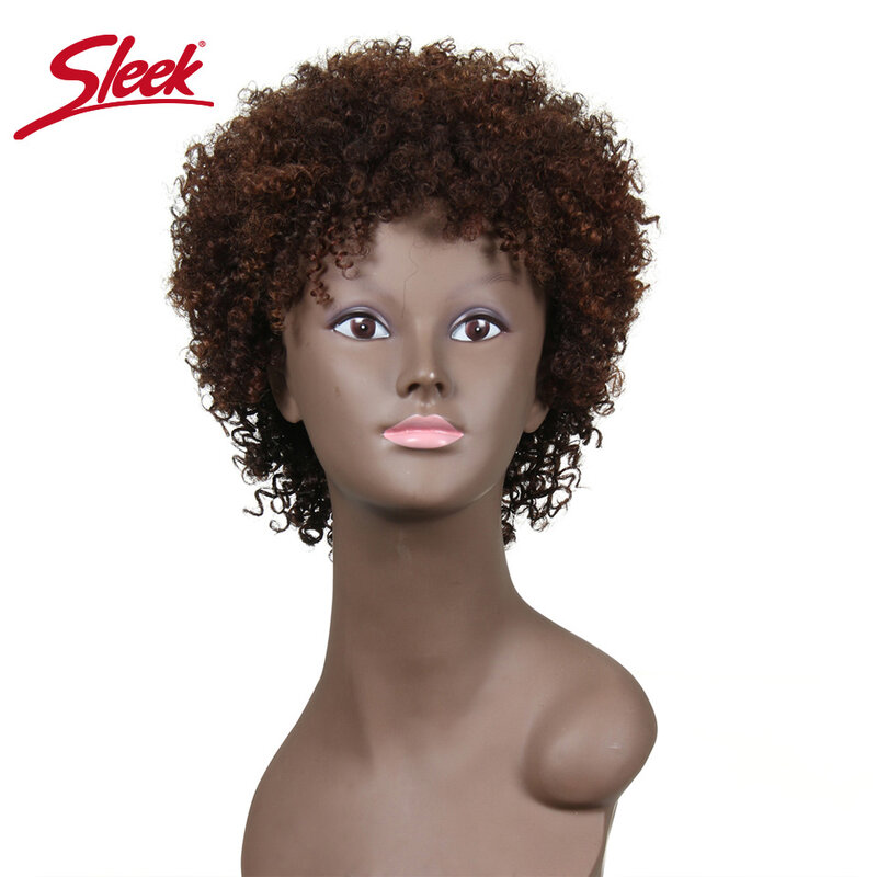 شعر مستعار برازيلي طبيعي أنيق من الأفرو مجعد مجعد للنساء السمراوات ، شعر ريمي قصير ، F1B 33 أحمر ، 99J ، مصنوع آليًا