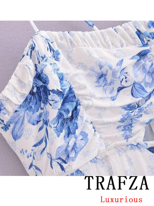 ترافزا-فستان نسائي كلاسيكي غير رسمي مطبوع ، بدون أكمام ، مستقيم ، أنيق ، شاطئ طويل ، الموضة ، الصيف ، من TRAFZA