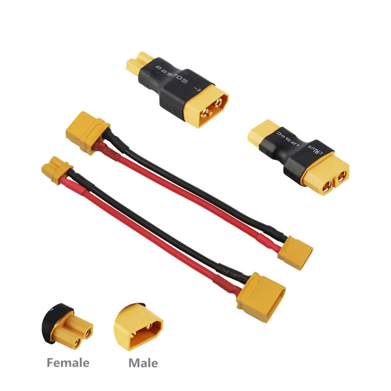 1 قطعة XT60 إلى XT30 موصل محول ذكر/أنثى التوصيل 10 سنتيمتر 16AWG سلك السيليكون كابل ل RC FPV كوادكوبتر CineLog35 الطائرة بدون طيار أجزاء