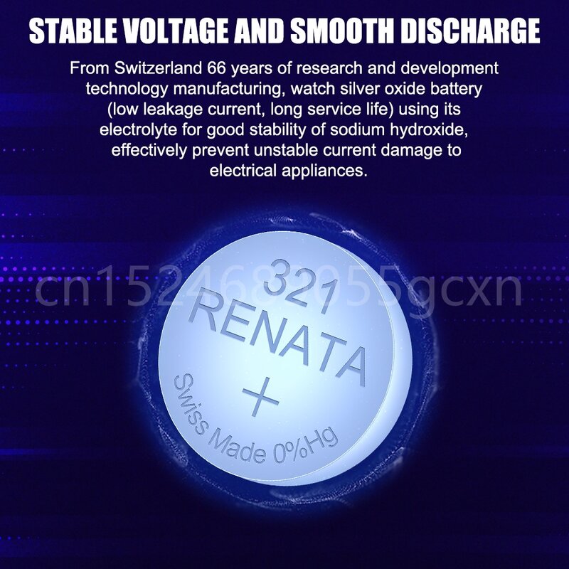 الأصلي ريناتا 321 SR616SW SR616 V321 GP321 1.55 فولت الفضة ساعة أكسيد البطارية ل مقياس اللعب السويسري صنع زر عملة خلية