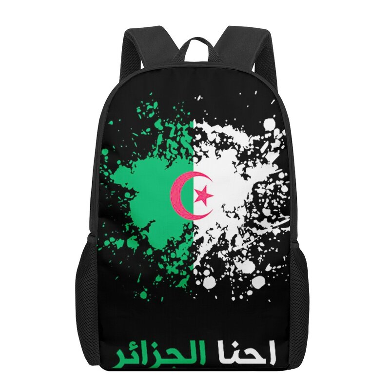 الجزائر العلم الأطفال حقيبة مدرسية للطفل الطباعة طفل على ظهره حقيبة مدرسية حقيبة الكتف الفتيان الفتيات كتاب حقائب Mochila infanti