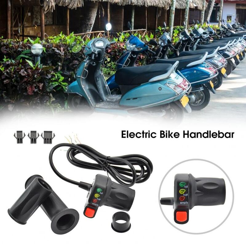 36/48V Electric Bike Throttle with Switch Power Display Self-locking Mountain Bike Speed Control Handle Bar Bike Accessories
