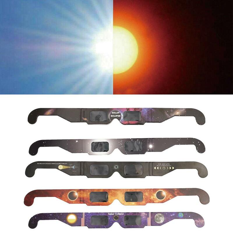 نظارات كسوف شمسية ورقية عشوائية ، تحمي العينين ، مشاهدة مضادة فوق بنفوس ، ظلال آمنة ، مراقبة ، أو ، أو ، أو 50