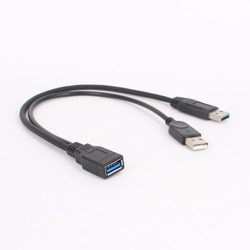 1 قطعة أسود USB 3.0 أنثى إلى المزدوج USB ذكر مع بيانات الطاقة الإضافية Y تمديد كابل ل 2.5 "المحمول القرص الصلب