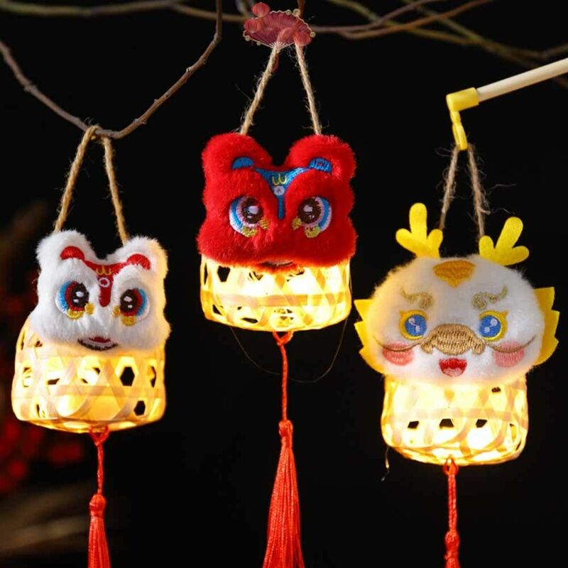فانوس خيزران متوهج محمول باليد ، العام الجديد ، مهرجان الربيع ، مصنوع يدويًا ، على الطراز الصيني