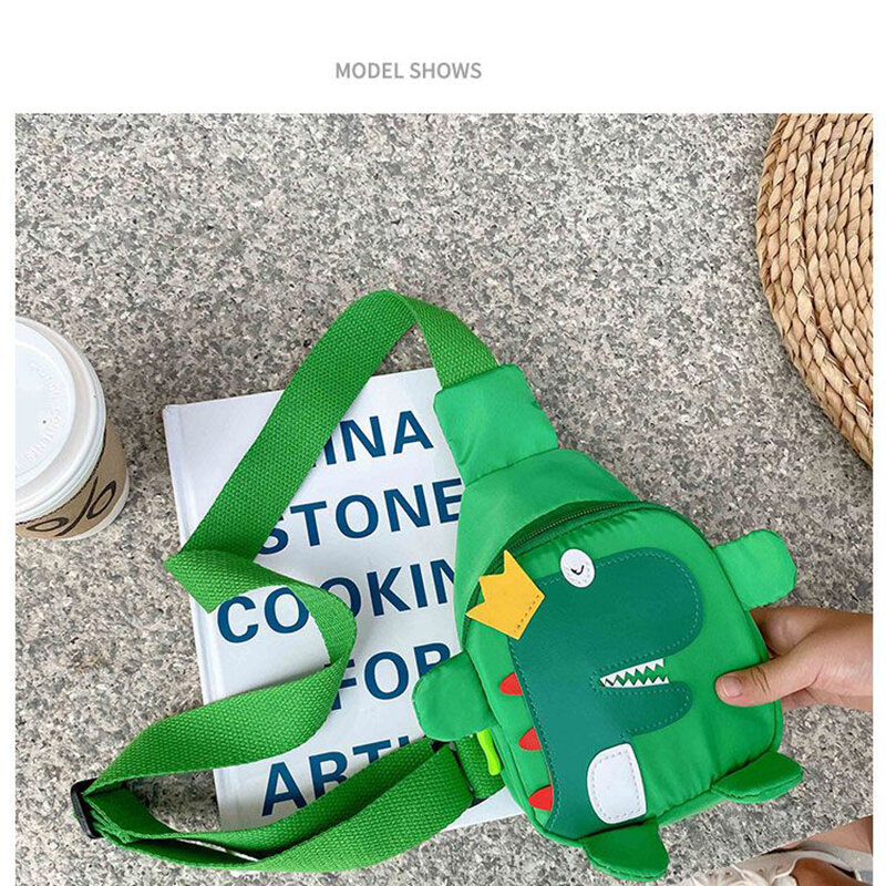 حقيبة كروسبودي مع شعار مخصص Inage للأطفال ، قابلة للطباعة ، ديناصور لطيف ، حقيبة ظهر للحضانة ، هدية رياض الأطفال ، 1 كتف