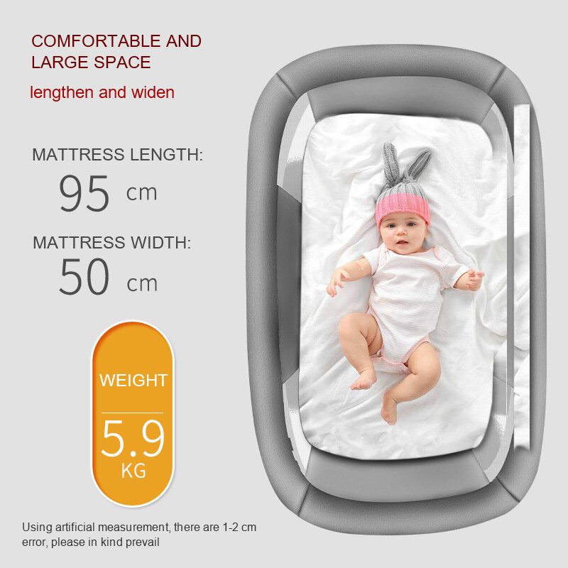 سرير أطفال حديث الولادة قابل للطي سرير محمول متعدد الوظائف سرير متنقل سرير كبير قابل للإزالة مهد