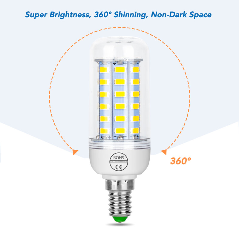 220 فولت LED المصباح الكهربي B22 لمبة ليد على شكل ذرة إضاءة داخلية E14 LED الأضواء الخفيفة GU10 Bombilla 5730 في الهواء الطلق شرفة الممر الإضاءة