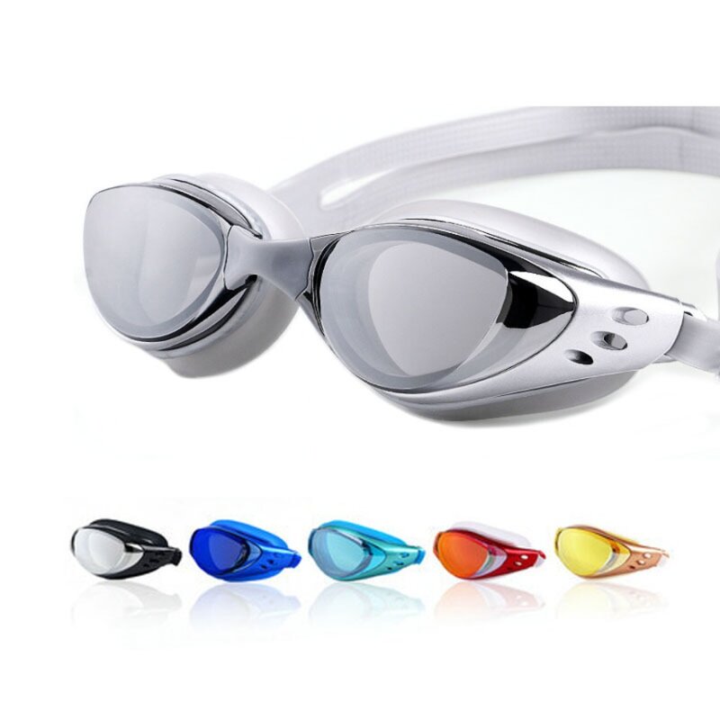 نظارات السباحة مقاوم للماء للسباحة ، ومكافحة الأشعة فوق البنفسجية ، ومكافحة الضباب عدسة ، لينة سيليكون السباحة نظارات ، مطلي بالكهرباء