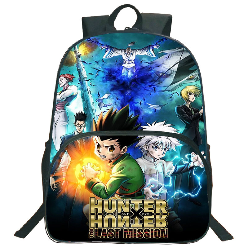 حقيبة ظهر أنمي Killua من Hunter x Hunter للأطفال ، حقيبة مدرسية للأطفال ، مراهقة ، حقيبة سفر ، حقيبة كمبيوتر محمول للرجال ، 16 بوصة