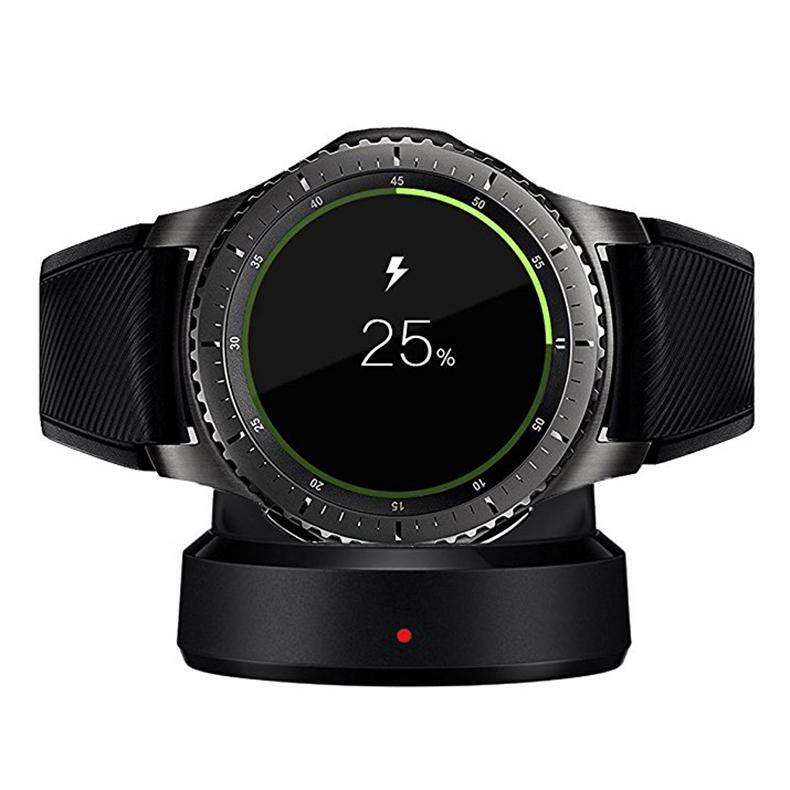 شاحن لاسلكي لسامسونج غالاكسي ساعة ذكية شحن سريع قاعدة قفص الاتهام لسامسونج Gear S3 الكلاسيكية الحدود S2 Smartwatch