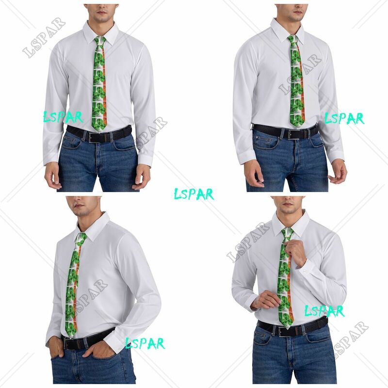 ربطة عنق حريرية مخصصة للرجال ، ربطة عنق كلاسيكية للأعمال التجارية ، ربطة عنق علم يوم القديس باتريك