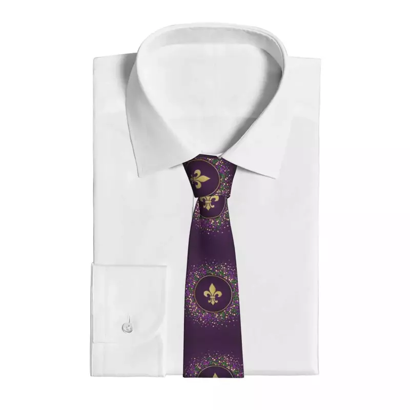 ربطة عنق منقط بإطار ماردي غرا للرجال والنساء ، ربطة عنق ، إكسسوارات ملابس ، ربطة عنق ذهبية من نوع فلور دي ليس