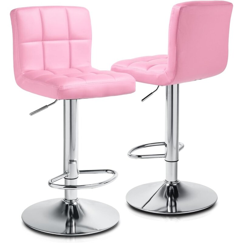 Magshion-كرسي بار مربع وردي ، كرسي دوار ، ارتفاع قابل للتعديل ، كرسي حانة