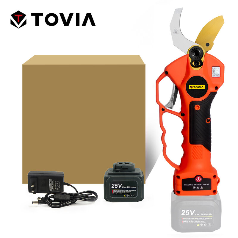 T TOVIA-المقلم الكهربائي اللاسلكي ، القص التقليم ، كفاءة ، الفاكهة ، شجرة ، بونساي ، قطع الفروع ، وقت العمل الطويل ، 25 فولت ، 40 مللي متر